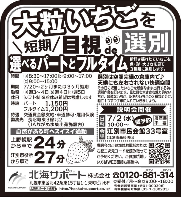 大粒いちご選別スタッフ[パ]
